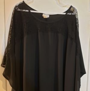 Black Sheer/Lace Blouse